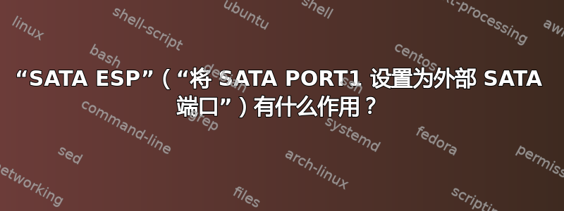 “SATA ESP”（“将 SATA PORT1 设置为外部 SATA 端口”）有什么作用？