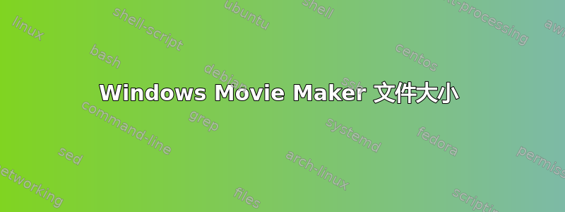 Windows Movie Maker 文件大小