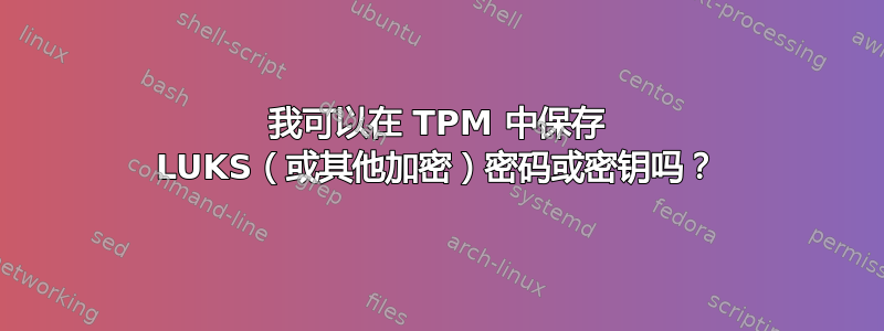 我可以在 TPM 中保存 LUKS（或其他加密）密码或密钥吗？