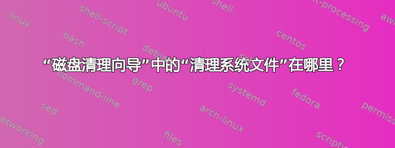 “磁盘清理向导”中的“清理系统文件”在哪里？