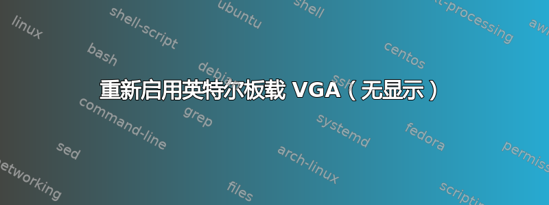 重新启用英特尔板载 VGA（无显示）