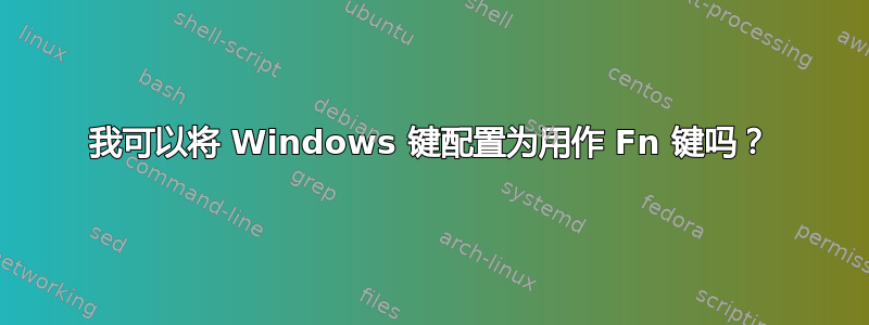 我可以将 Windows 键配置为用作 Fn 键吗？