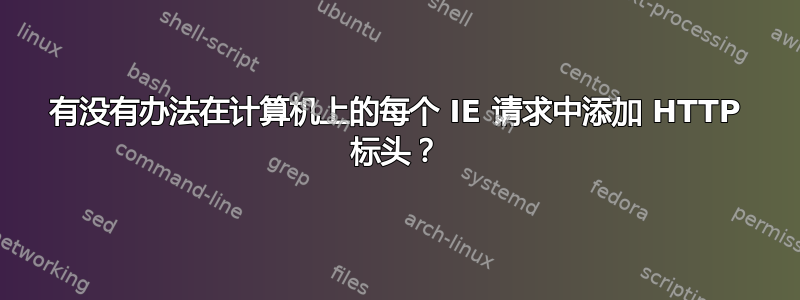 有没有办法在计算机上的每个 IE 请求中添加 HTTP 标头？