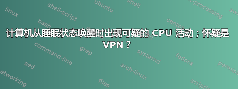 计算机从睡眠状态唤醒时出现可疑的 CPU 活动；怀疑是 VPN？