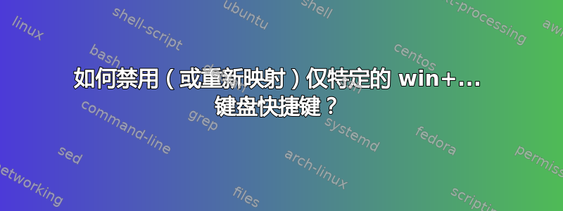 如何禁用（或重新映射）仅特定的 win+... 键盘快捷键？