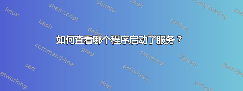 如何查看哪个程序启动了服务？