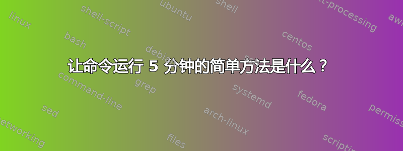 让命令运行 5 分钟的简单方法是什么？