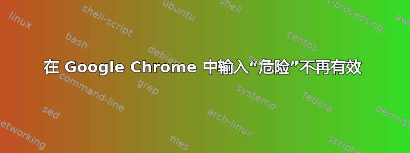 在 Google Chrome 中输入“危险”不再有效