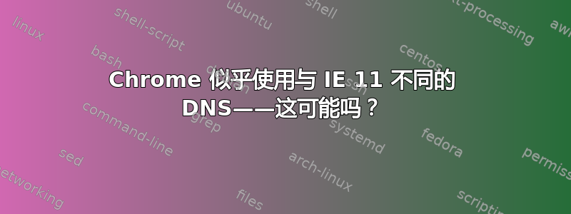 Chrome 似乎使用与 IE 11 不同的 DNS——这可能吗？