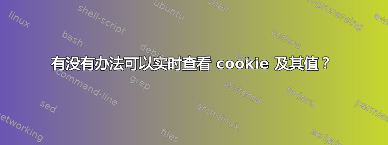 有没有办法可以实时查看 cookie 及其值？