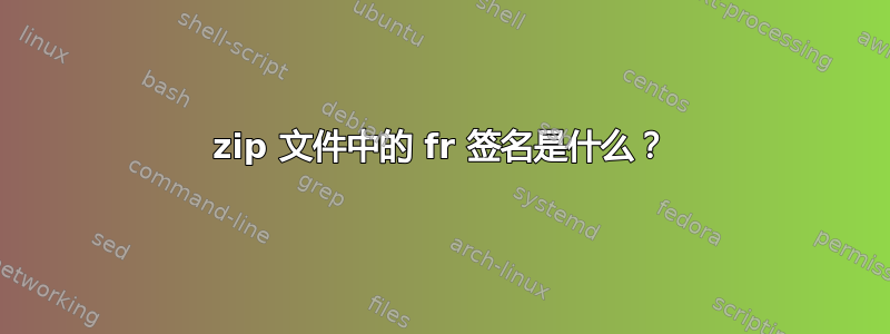 zip 文件中的 fr 签名是什么？