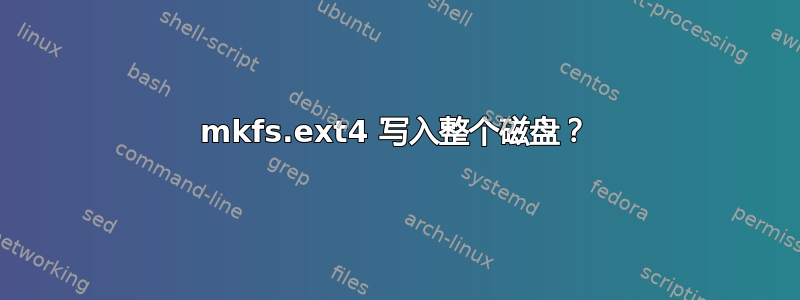 mkfs.ext4 写入整个磁盘？