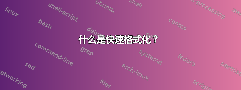 什么是快速格式化？