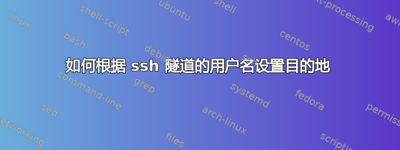 如何根据 ssh 隧道的用户名设置目的地