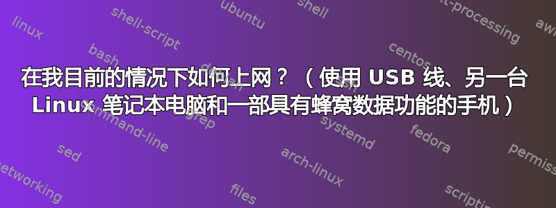 在我目前的情况下如何上网？ （使用 USB 线、另一台 Linux 笔记本电脑和一部具有蜂窝数据功能的手机）