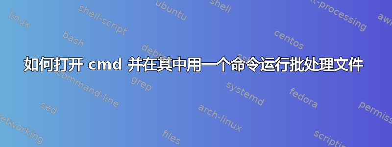 如何打开 cmd 并在其中用一个命令运行批处理文件