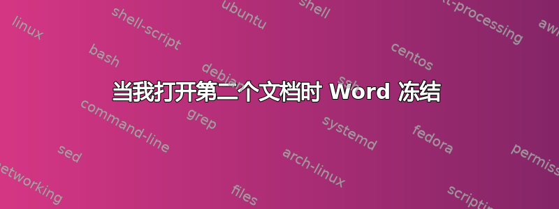 当我打开第二个文档时 Word 冻结