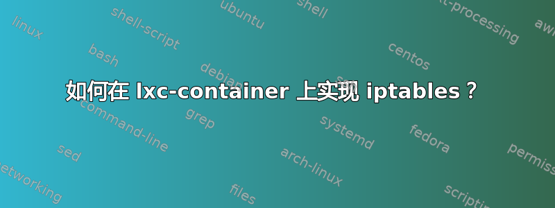 如何在 lxc-container 上实现 iptables？