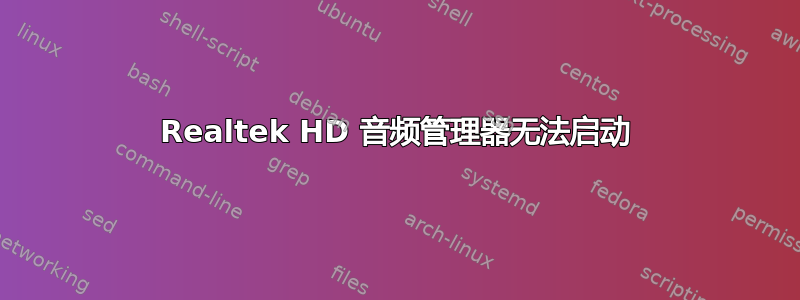 Realtek HD 音频管理器无法启动