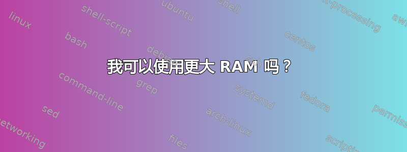 我可以使用更大 RAM 吗？