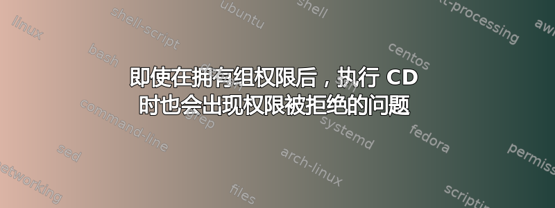 即使在拥有组权限后，执行 CD 时也会出现权限被拒绝的问题