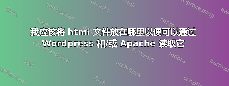 我应该将 html 文件放在哪里以便可以通过 Wordpress 和/或 Apache 读取它