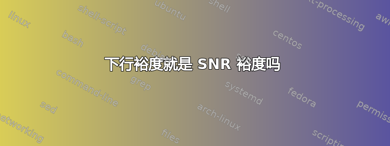 下行裕度就是 SNR 裕度吗