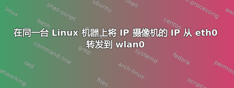 在同一台 Linux 机器上将 IP 摄像机的 IP 从 eth0 转发到 wlan0