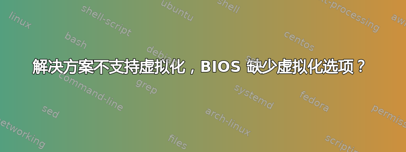 解决方案不支持虚拟化，BIOS 缺少虚拟化选项？