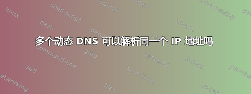 多个动态 DNS 可以解析同一个 IP 地址吗