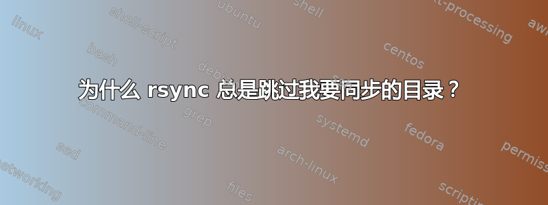 为什么 rsync 总是跳过我要同步的目录？