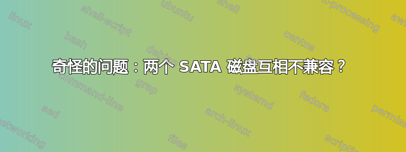 奇怪的问题：两个 SATA 磁盘互相不兼容？