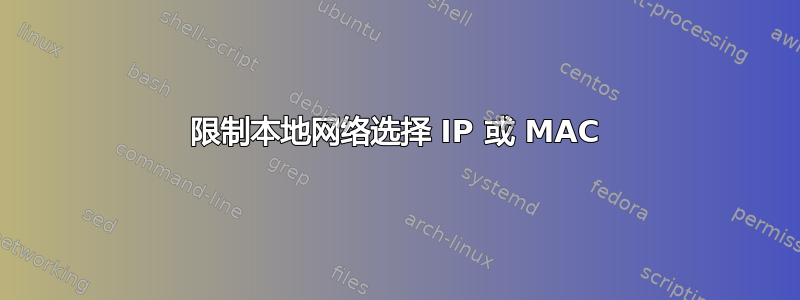 限制本地网络选择 IP 或 MAC