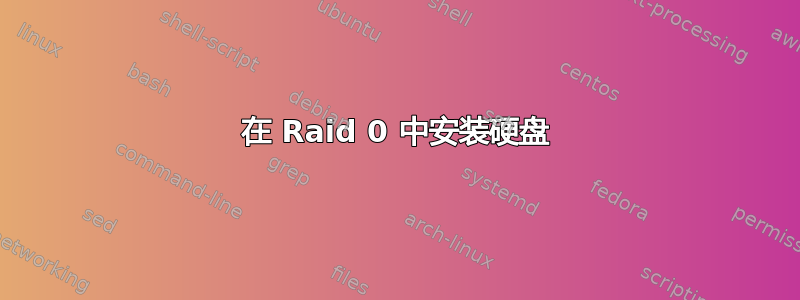 在 Raid 0 中安装硬盘