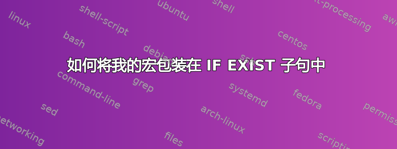 如何将我的宏包装在 IF EXIST 子句中