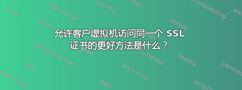 允许客户虚拟机访问同一个 SSL 证书的更好方法是什么？