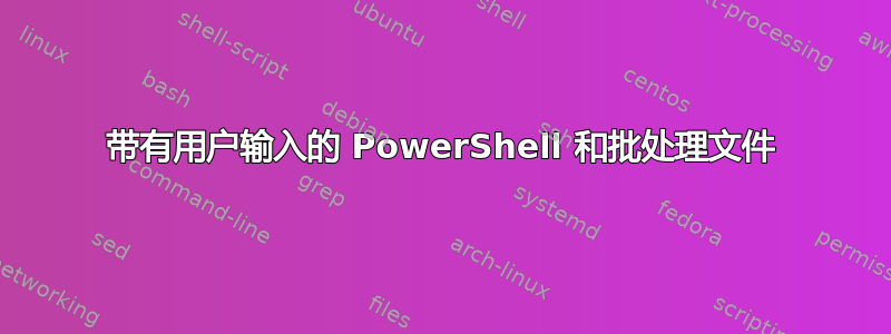 带有用户输入的 PowerShell 和批处理文件