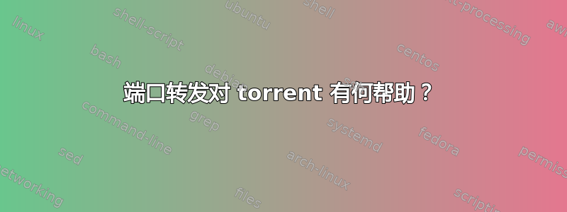 端口转发对 torrent 有何帮助？