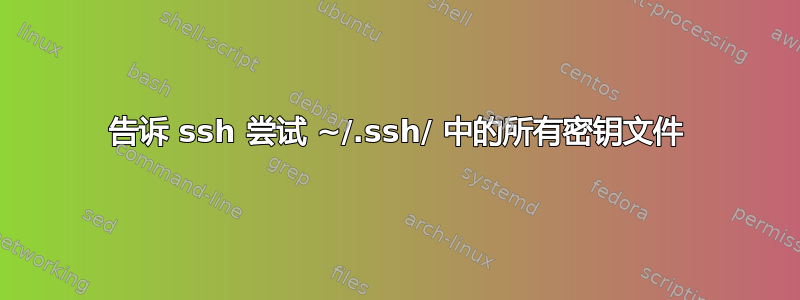 告诉 ssh 尝试 ~/.ssh/ 中的所有密钥文件