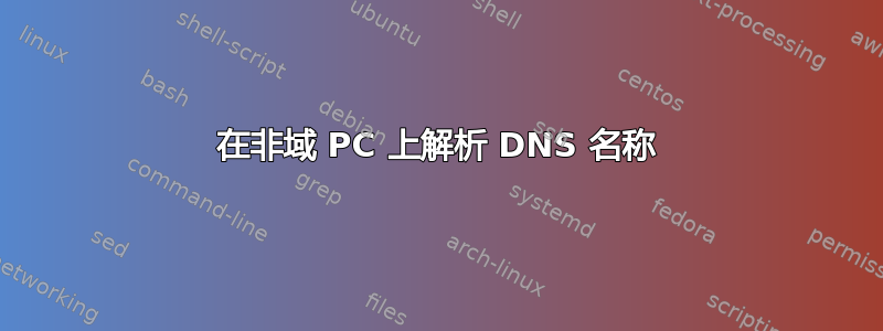 在非域 PC 上解析 DNS 名称