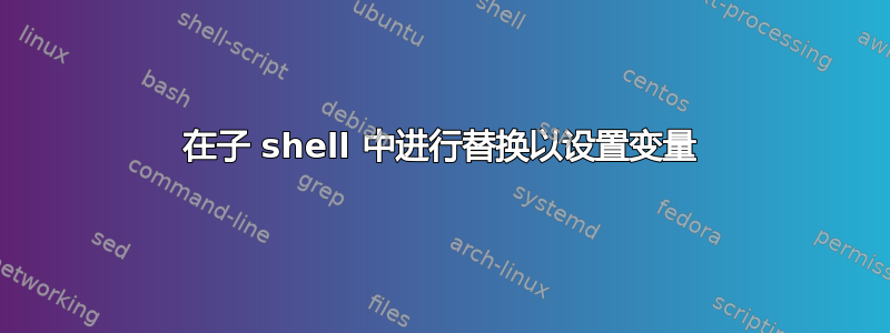 在子 shell 中进行替换以设置变量