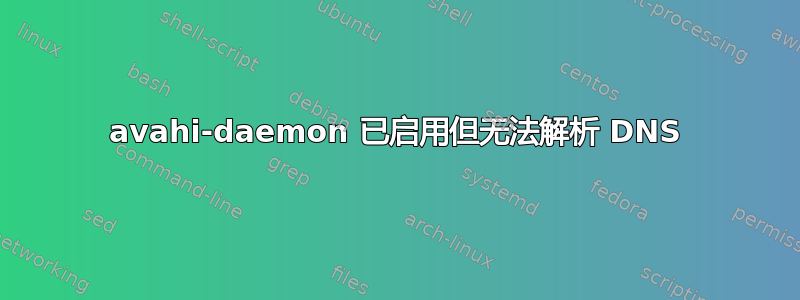 avahi-daemon 已启用但无法解析 DNS