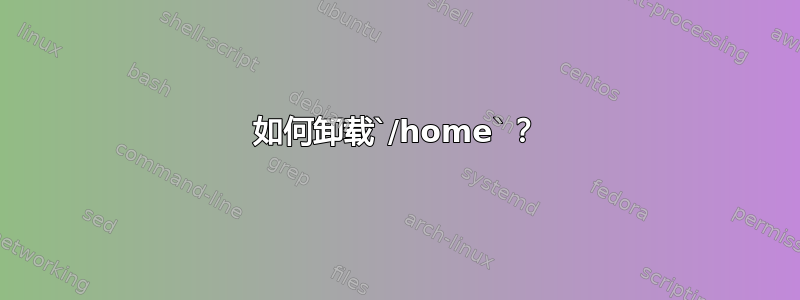 如何卸载`/home`？