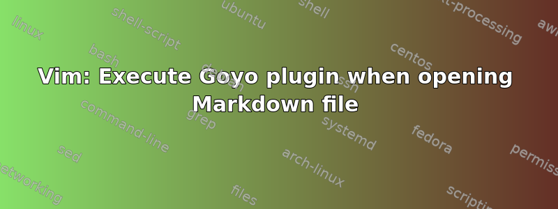 Vim: Execute Goyo plugin when opening Markdown file