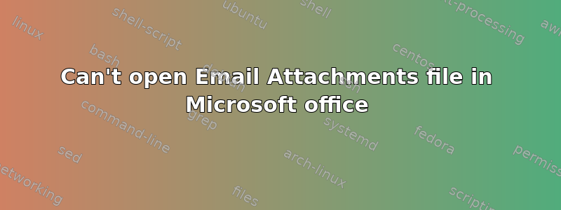 Can't open Email Attachments file in Microsoft office