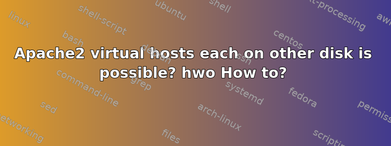 Apache2 virtual hosts each on other disk is possible? hwo How to?