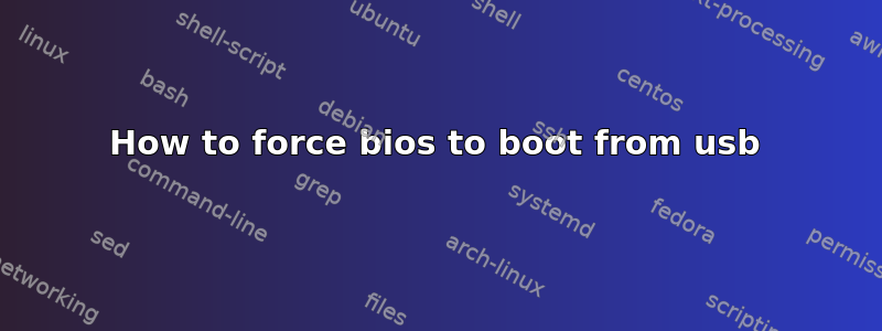 How to force bios to boot from usb