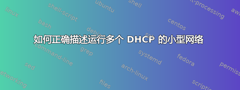 如何正确描述运行多个 DHCP 的小型网络