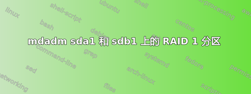 mdadm sda1 和 sdb1 上的 RAID 1 分区