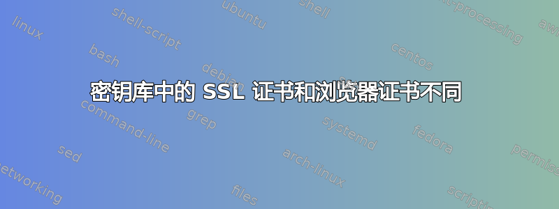 密钥库中的 SSL 证书和浏览器证书不同